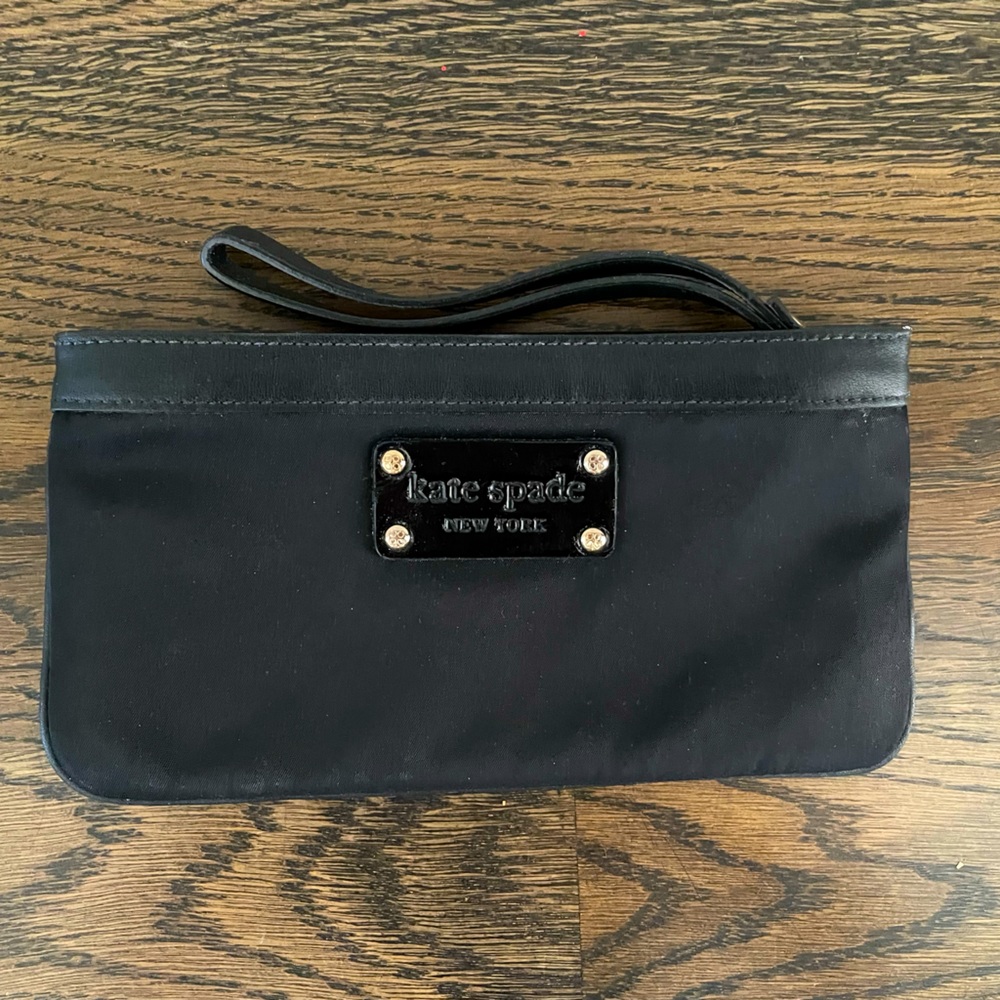 Kate spade black nylon wristlet